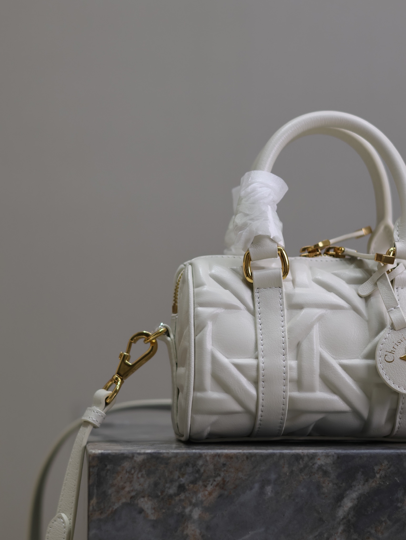 Dior Groove 17 Mini Bag White Graphic Cannage Calfskin